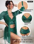 RSLOVE Sexy Lace 3-Piece Lingerie Set in Green