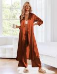 Ekouaer Long Silk Satin Robes for Women