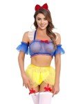 YOMORIO Princess Lingerie Costume for Women Sexy Two-Piece Set 7 Piece Roleplay Costumes with Stockings Size M