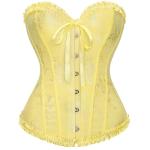 Lace-Up Yellow Bustier Corset Top for Women