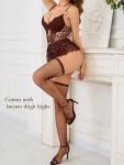Alrovetoney Underwire Corset Bodysuit Lingerie Set