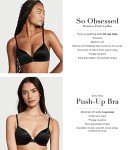 Victoria's Secret So Obsessed Wireless Push Up Bra, Padded, Plunge Neckline, Smoothing, Bras for Women, Black (38C)