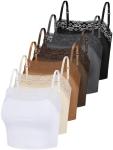 6 Pack Women's Lace Camisole Bralettes Set