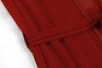 Red Mesh Long Sleeve Swim Cover-Up Dress