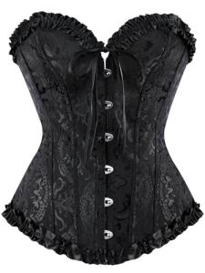 Lace-Up Boned Corset Top for Women