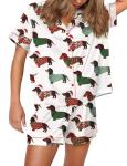 SHESHOW Women's Christmas Button Down Pajama Set