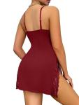 Plus Size Floral Lace Slip Nightgown Set