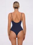 Avidlove Sexy Navy Blue Ruched Thong Bodysuit