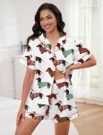 SHESHOW Women's Christmas Button Down Pajama Set