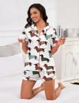 SHESHOW Women's Christmas Button Down Pajama Set