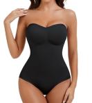 Miguofan Strapless Seamless Bodysuit with Tummy Control