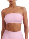 Pink Seamless Strapless Bandeau Sports Bra - XL
