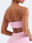 Pink Seamless Strapless Bandeau Sports Bra - XL