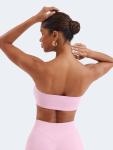 Pink Seamless Strapless Bandeau Sports Bra - XL