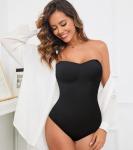 Miguofan Strapless Seamless Bodysuit with Tummy Control