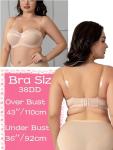 Dvpol Strapless Push-Up Bra for Women 40DDD