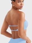 Ice Blue Strapless Padded Bandeau Sports Bra