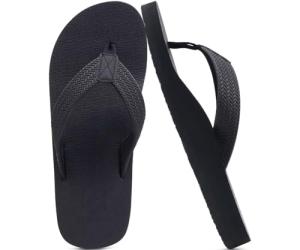 Men's Arch Support Waterproof Flip Flops - Black