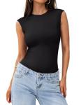 PINKMSTYLE Women's Slim Fit Thong Bodysuit - Black