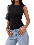 PINKMSTYLE Women's Slim Fit Thong Bodysuit - Black