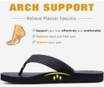 Men's Arch Support Waterproof Flip Flops - Black