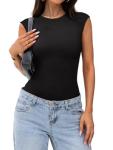 PINKMSTYLE Women's Slim Fit Thong Bodysuit - Black