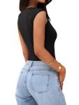 PINKMSTYLE Women's Slim Fit Thong Bodysuit - Black