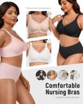 Gailife 3 Pack Seamless Nursing Bras, V Neck
