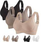 3-Pack Women's Ribbed Push-Up Wireless Bras