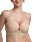 FallSweet Wireless Padded Plunge Bra, Beige 36A