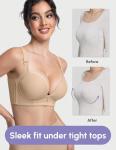 FallSweet Wireless Padded Plunge Bra, Beige 36A