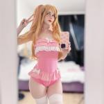 Cute Bunny Cotton Romper Teddy Lingerie Pink