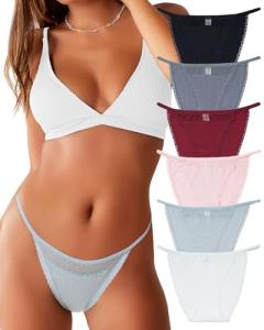 LEVAO Women's Lace Cut Out Bikini Briefs 6 Pack