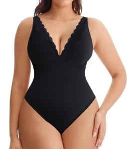 MERYOSZ V Neck Shapewear Bodysuit for Women