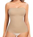 Beige Strapless Tummy Control Shapewear Tank 2XL