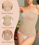Beige Strapless Tummy Control Shapewear Tank 2XL