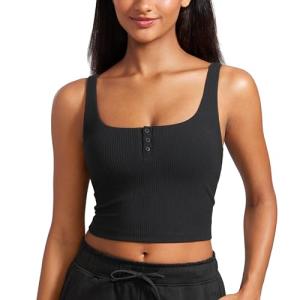Ribbed Longline Sports Bra with Built-in Pads