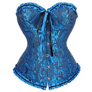 Lace-Up Floral Corset Bustier for Women