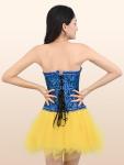Lace-Up Floral Corset Bustier for Women