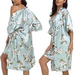 Satin Floral Robe and Lace Cami Set