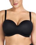 Strapless Plus Size Underwire Bra in Black