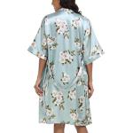 Satin Floral Robe and Lace Cami Set