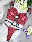 Red Lace Teddy Lingerie Set with Matching Bra