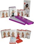 Obsessive Seductive lingerie set made of delicate corset with suspender straps and g-string, in a great gift box, fuchsia, S-M