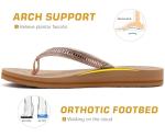 ONCAI Rhinestone Beach Flip Flops with Arch Support