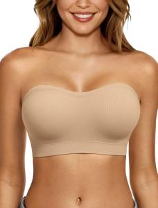 Push Up Strapless Padded Bandeau Bra for Women