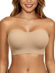 Push Up Strapless Padded Bandeau Bra for Women