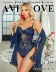 Avidlove Navy Blue Lace Teddy and Kimono Set