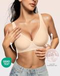 Comfortable Deep V Push-Up Bralette in Beige