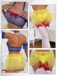 YOMORIO Princess Lingerie Costume for Women Sexy Two-Piece Set 7 Piece Roleplay Costumes with Stockings Size M